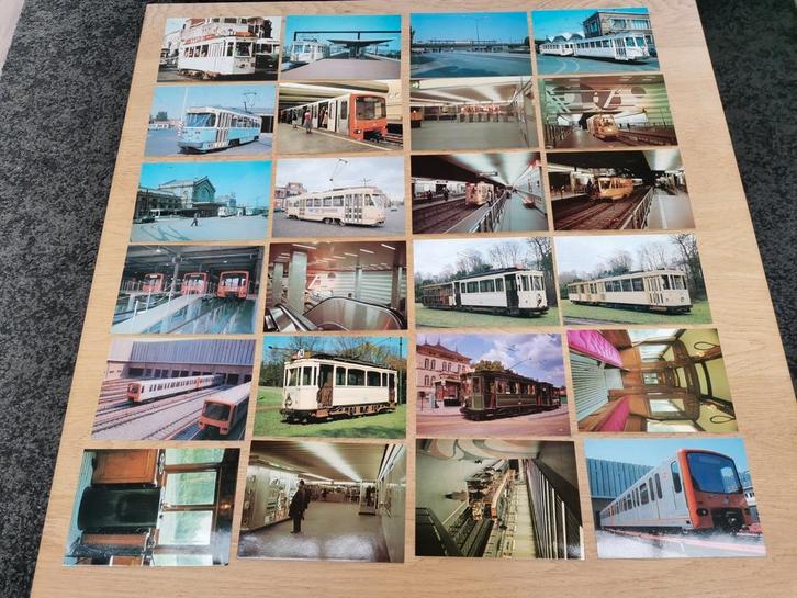 Trein/Tram/Bus: Reeks van 59-Postkaarten., Verzamelen, Spoorwegen en Tram, Tram, Ophalen of Verzenden