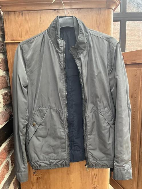 Tussenseizoen herenjas (grijs&donkerblauw-tweezijdig), Kleding | Heren, Jassen | Zomer, Zo goed als nieuw, Maat 48/50 (M), Grijs