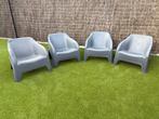 Plastic tuinstoel Toomax Petra antraciet 4 stuks, Tuin en Terras, Ophalen, Zo goed als nieuw, Plastic, Stapelbaar