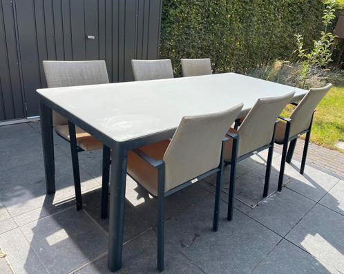 Bristol tuintafel met 6 stoelen, Tuin en Terras, Tuinsets en Loungesets, Gebruikt, Tuinset, Aluminium, 6 zitplaatsen, Ophalen