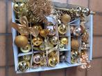 Lot vintage kerstboom decoratie goud, Ophalen of Verzenden, Gebruikt