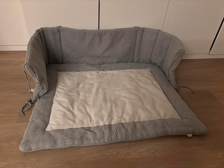 Grijs-wit boxkleed (Rêves d’Anais) met bijpassende omrander, Kinderen en Baby's, Babyparken, Zo goed als nieuw, Boxkleed, Ophalen