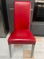 Chaise de salle à manger cuir véritable 10 chaises 750, Cinq, Six Chaises ou plus, Utilisé, Cuir, Rouge