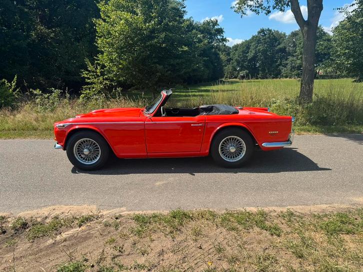 Triumph TR5 Pi / 1968, Auto's, Triumph, Bedrijf, Overige modellen, Benzine, Cabriolet, 2 deurs, Handgeschakeld, Rood, Zwart, Overige bekleding