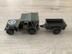 Miniatuur leger jeep met aanhangwagen (Schaal 1/43), Ophalen of Verzenden, Gebruikt, Auto, Solido