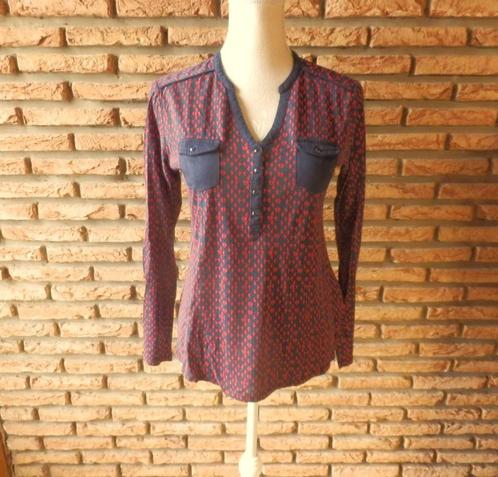 (132) - blouse femme t.38 bleue rouge - bonobo -, Vêtements | Femmes, Blouses & Tuniques, Comme neuf, Taille 38/40 (M), Rouge