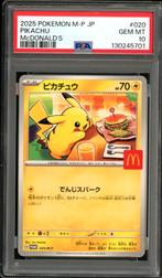Pikachu [Big Mac McDonalds] PSA 10 - M-P 020 Japanese Promo, Hobby en Vrije tijd, Ophalen of Verzenden, Zo goed als nieuw, Losse kaart
