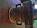 Antieke vergulde bronzen vijzel met stamper, Ophalen, Brons