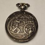 Montre de poche suisse thème chasse 17 rubis fonctionnant, Autres marques, Enlèvement ou Envoi, Utilisé, Autres matériaux