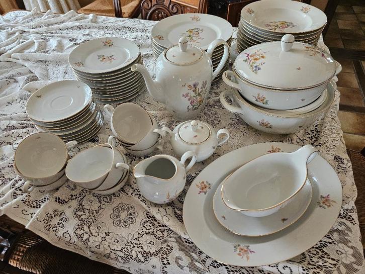 68-delig Kahla porseleinen koffie- en eetservies, Antiek en Kunst, Antiek | Servies compleet, Ophalen