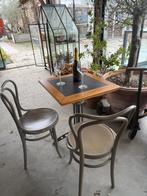 Tafeltjes hout en blauwe steen, Ophalen of Verzenden