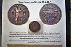 Der Einsatz auf Kreta, 1941, brons medaille + foto, Verzenden, Luchtmacht, Embleem of Badge