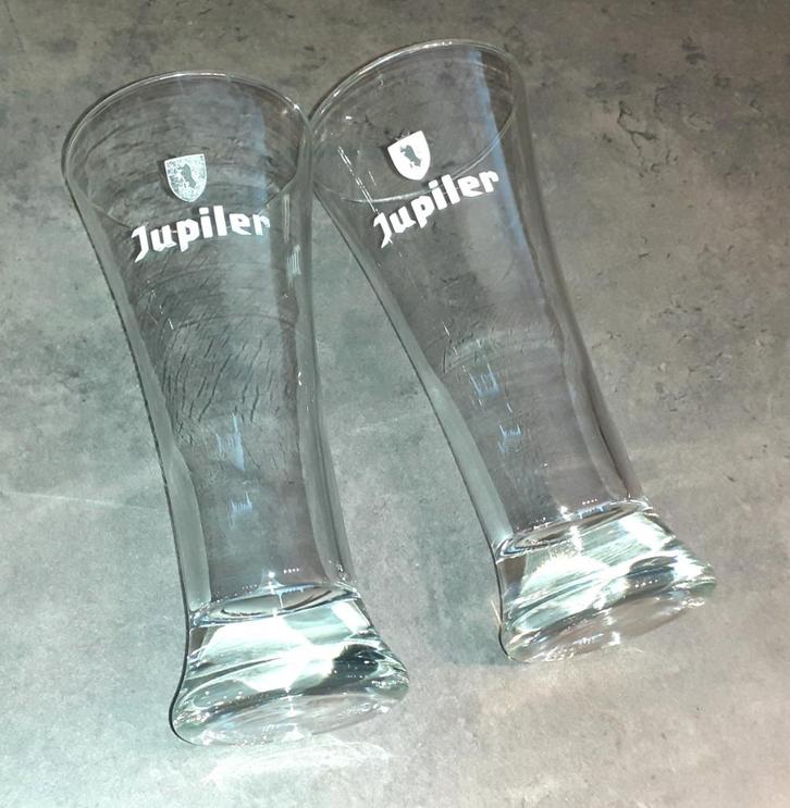 keuken set 2 vintage Jupiler glazen, Verzamelen, Biermerken, Nieuw, Glas of Glazen, Jupiler, Verzenden