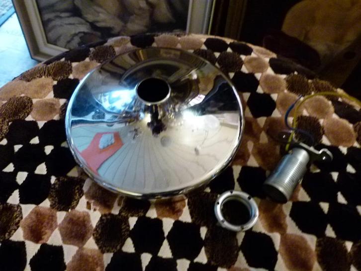 old stock space age chrome wand plafondlamp 70er jaren, Verzamelen, Retro, Huis en Inrichting, Ophalen