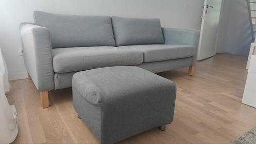 Zetel met afneembare hoezen + kleine poef, Huis en Inrichting, Zetels | Complete zithoeken, Gebruikt, Ophalen