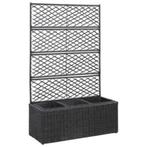 vidaXL Latwerkplantenbak verhoogd met potten 83x30x130 cm ra, Ophalen, Nieuw, Kunststof, Tuin