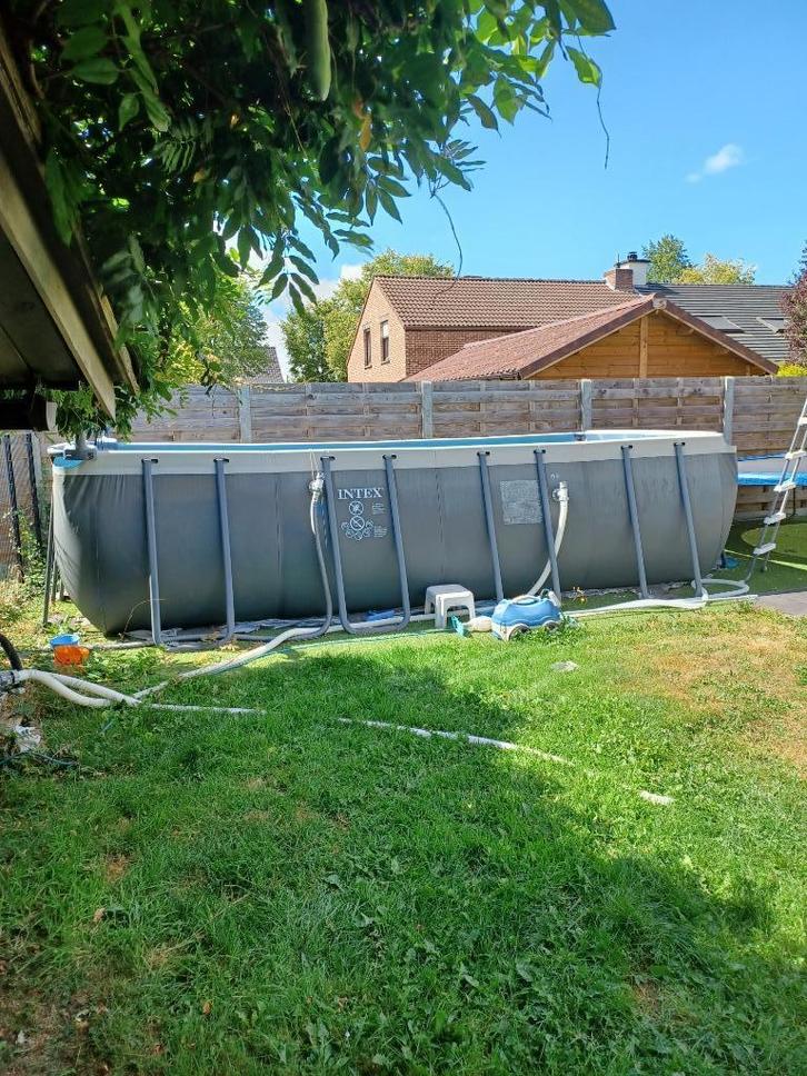 intex zwembad incl warmtepomp 7kw met filter, robot, . ., Tuin en Terras, Zwembaden, Zo goed als nieuw, Opzetzwembad, 120 cm of meer