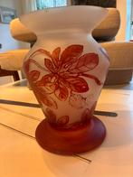Joli vase en verre dépoli peint, Antiek en Kunst, Ophalen of Verzenden