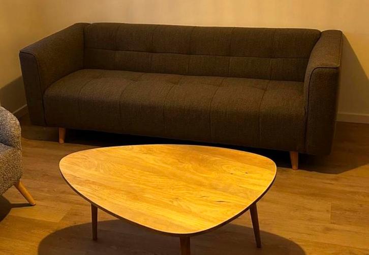 Bruine zetel / bank, Huis en Inrichting, Zetels | Zetels en Chaises Longues, Zo goed als nieuw, Stof, Ophalen