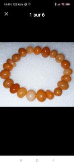 Bracelet élastique avec perles de jade naturel, Enlèvement ou Envoi, Avec pierre précieuse, Orange, Neuf