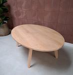 Nieuw! Handgemaakte massief eiken ovalen salontafel, Huis en Inrichting, Ophalen, 100 tot 150 cm, Eikenhout, Nieuw