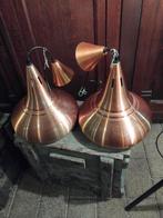 2 koperkleurige biljartlampen, Ophalen of Verzenden, Gebruikt