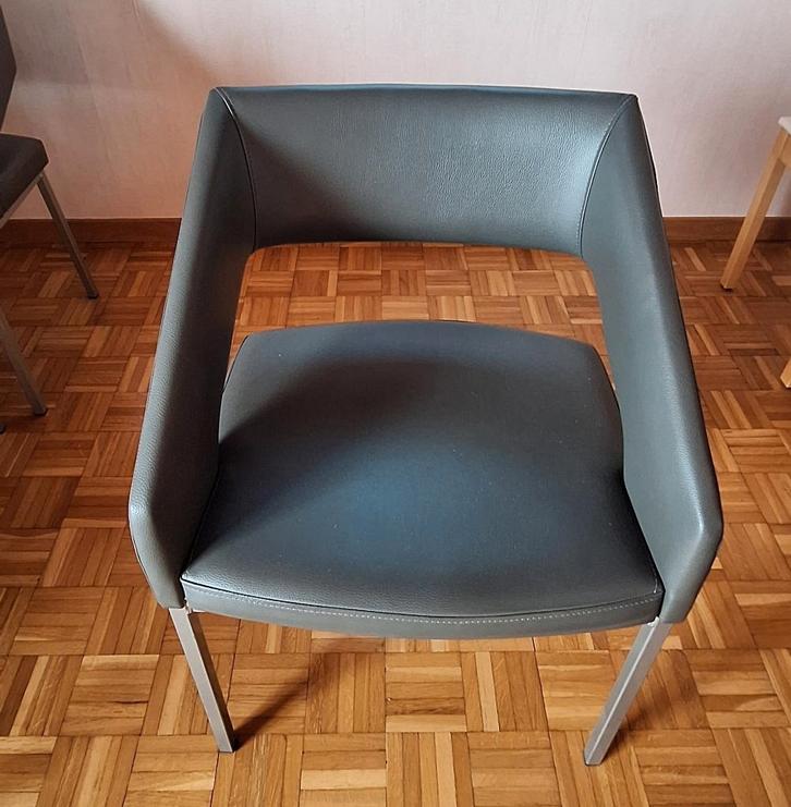 8 sièges en cuir - 69€/pièce, Maison & Meubles, Chaises, Gris, Enlèvement