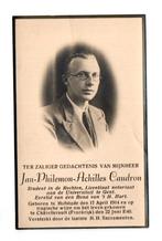 rouwprentje oorlogsslachtoffer Hofstade + châtellerault 1940, Enlèvement ou Envoi, Autres, Photo ou Poster