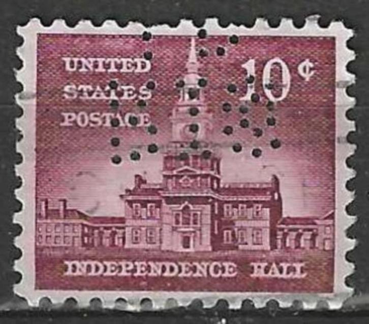 USA 1956 - Yvert 615perf - Independence Hall Philadelphi(ST), Postzegels en Munten, Postzegels | Amerika, Gestempeld, Verzenden