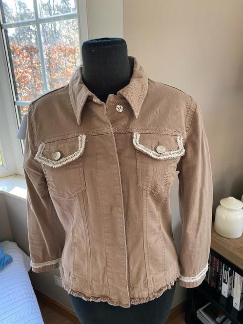 Liu Jo taupe jeansjasje met strass - NIEUW - IT44 = B38, Kleding | Dames, Jasjes, Kostuums en Pakken, Nieuw, Jasje, Maat 38/40 (M)