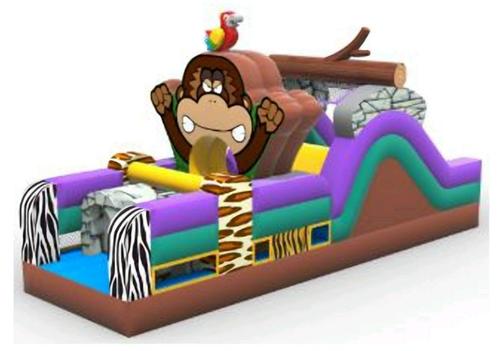 Spingkasteel Stormbaan Monkey te koop Nieuw, Hobby en Vrije tijd, Feestartikelen | Verhuur, Nieuw, Ophalen