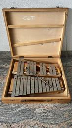 antieke xylofoon in houten koffer, Muziek en Instrumenten, Gebruikt, Melodische percussie, Ophalen