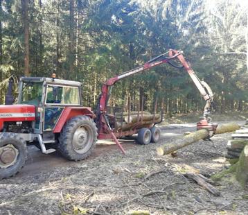 Vends remorque forestière articulée double poutres Nokka, Enlèvement, Utilisé