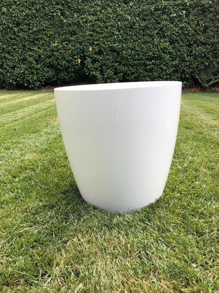 Grand bac à fleurs blanc - 50 cm de haut, Jardin & Terrasse, Pots de fleurs, Comme neuf, Synthétique, Intérieur, Balcon, 40 à 70 cm