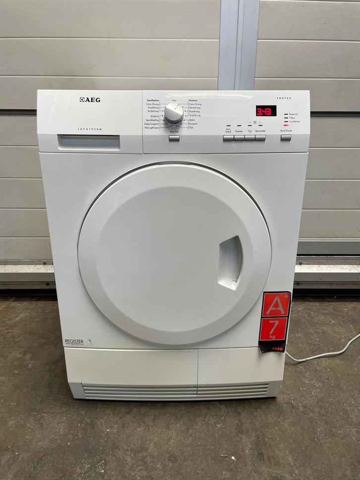 Droogkast Aeg A+ 7 kg met GARANTIE, Elektronische apparatuur, Droogkasten, Zo goed als nieuw, Condens, Voorlader, 6 tot 8 kg, Minder dan 85 cm