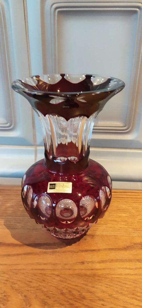 kristallen vaas, handgeslepen, Antiek en Kunst, Antiek | Glaswerk en Kristal, Ophalen