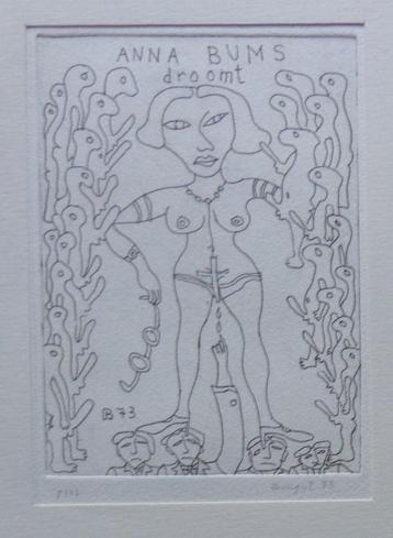 KARL BUNGERT / ANNA BUMS DROOMT / ZW-W ETS / 43x31cm / SIG beschikbaar voor biedingen