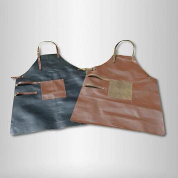 Tablier en cuir/Tablier de barbecue en cuir noir et marron, Enlèvement ou Envoi, Neuf