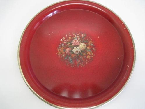 Vintage dienblad, diameter 25,5cm, retro jaren 50, perfekt !, Huis en Inrichting, Woonaccessoires | Dienbladen, Rond, Ophalen of Verzenden