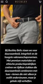 Stijlvolle zwarte leren riem zonder gaatjes, Neuf, Buckley, Cuir véritable, 115 cm ou plus