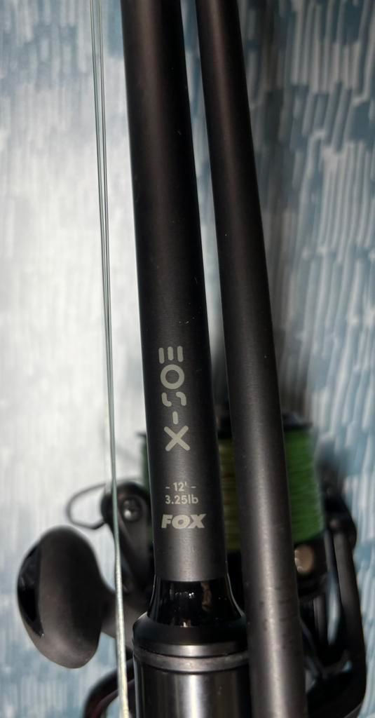 2 sets Fox Eos X + Daiwa Crosscast 35 SCW 5000, Watersport en Boten, Hengelsport | Karpervissen, Zo goed als nieuw, Complete set