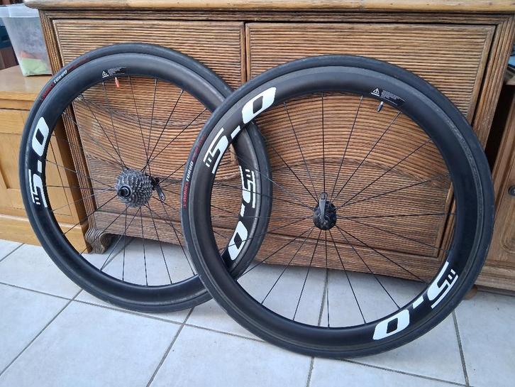 Carbotim handgespaakte wielset 50 mm met dtswiss 240 s naven, Fietsen en Brommers, Fietsonderdelen, Gebruikt, Racefiets, Wiel