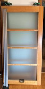GRATIS 4 Schuifdeuren met 2x rails, Gebruikt, 150 tot 225 cm, Inclusief glas, Hout