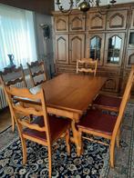Massieve retro eettafel met 6 stoelen – landelijke stijl, Antiek en Kunst, Ophalen