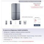 Réfrigérateur SHARP 2022, Comme neuf, Classe énergétique A ou plus économe, 160 cm ou plus, Avec congélateur séparé