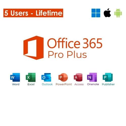 Office 365 Pro Plus (voor 5 apparaten), Computers en Software, Office-software, Nieuw, Android, iOS, MacOS, Windows, Access, Excel