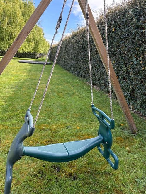 Kunststof Duo Schommel Groen, Kinderen en Baby's, Speelgoed | Buiten | Speeltoestellen, Gebruikt, Schommel, Ophalen