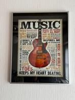 Poster Gibson Les Paul in blik ingekaderd, Ophalen, Zo goed als nieuw