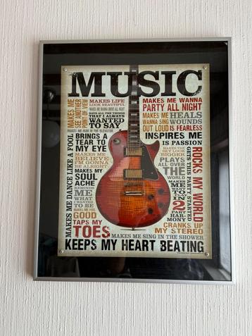 Poster Gibson Les Paul in blik ingekaderd beschikbaar voor biedingen