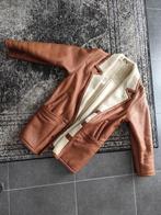 Lederen vintage Shearling jas, Kleding | Heren, Jassen | Winter, Ophalen, Zo goed als nieuw, Maat 48/50 (M), Bruin